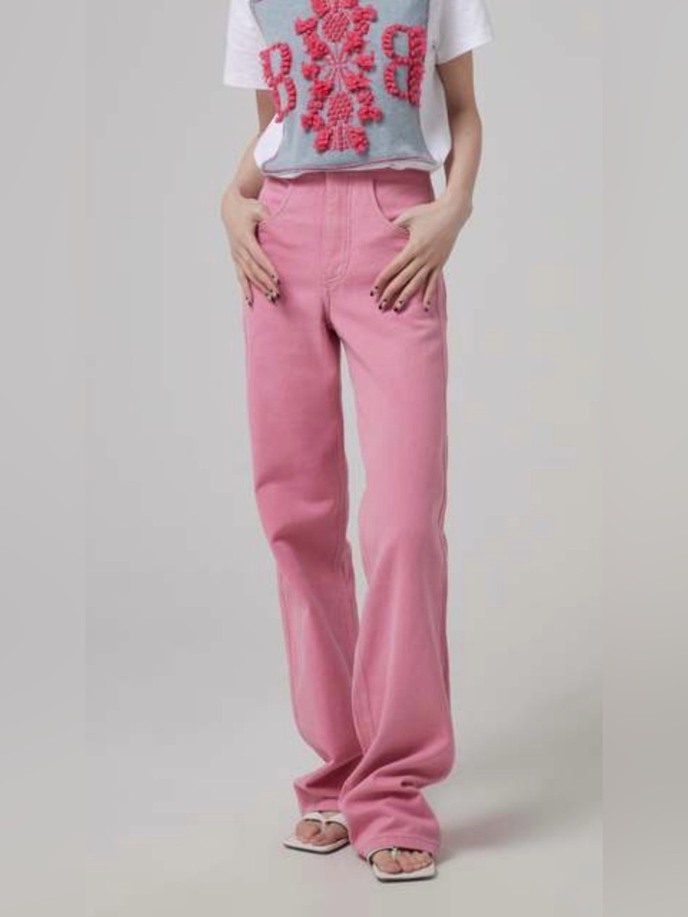NWT Christopher Esber Deconstruct Denim Jeans in Hillier Pink - Size 4